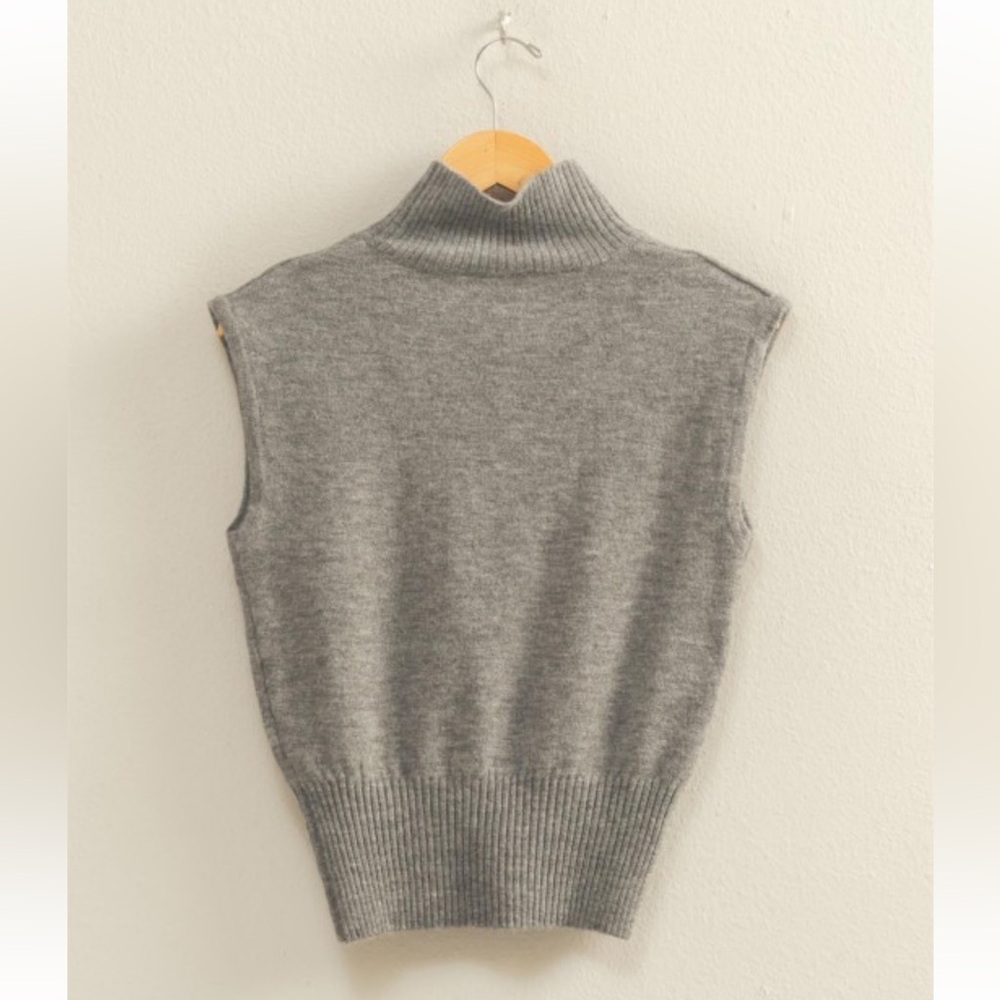 Gray Sleeveless Sweater